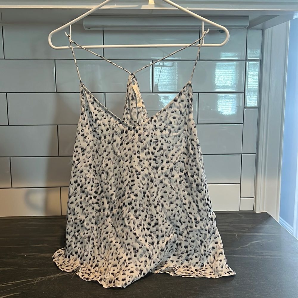 Silk racerback leopard top